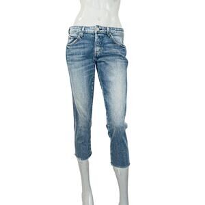 AMO Denim Tomboy raw cropped Jeans in blue Yours Truly Women's 26